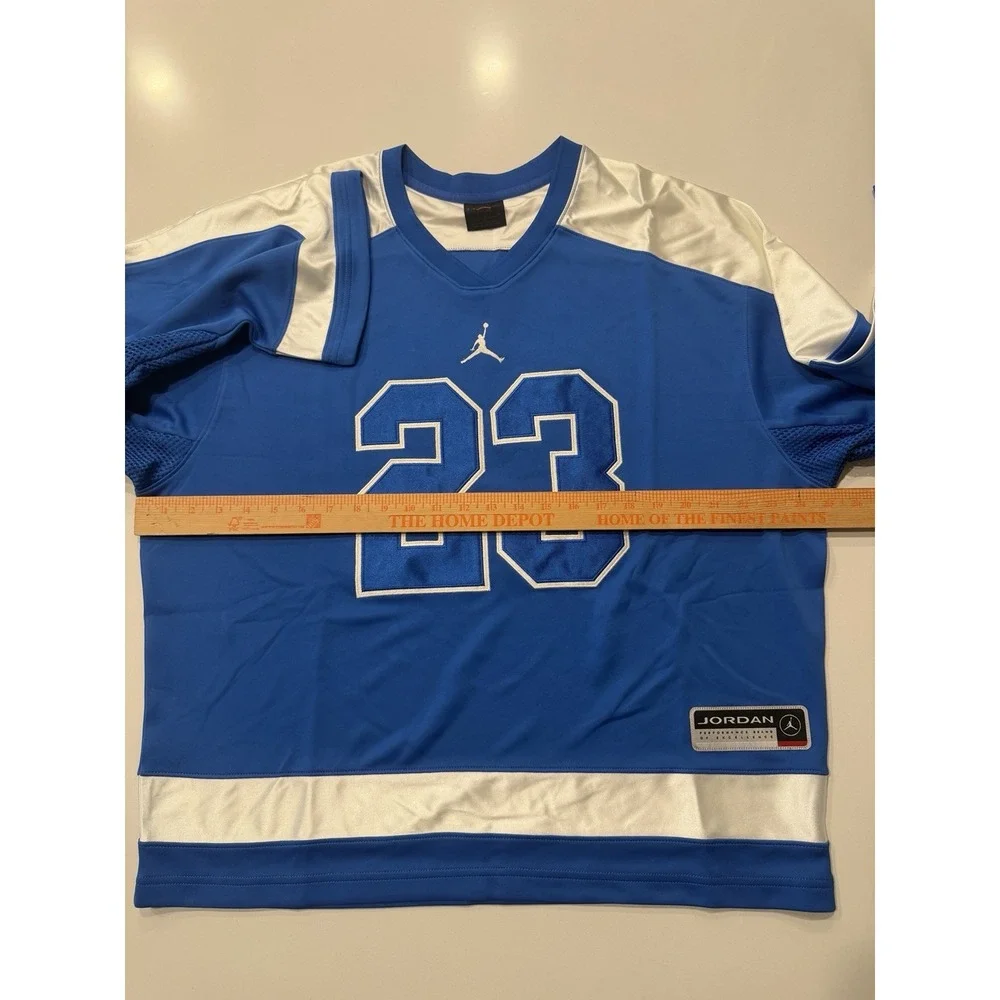 Jordan Brooklyn Oversized Hockey Jersey Sport Blue Sail HV0109-459 Mens M